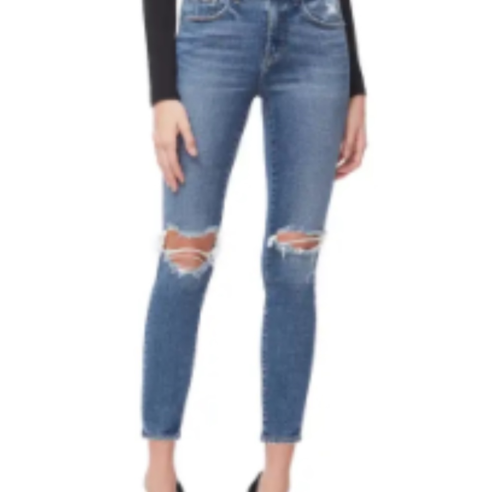 Good American Good Legs High Waist Crop Skinny Jeans (Blue 261)